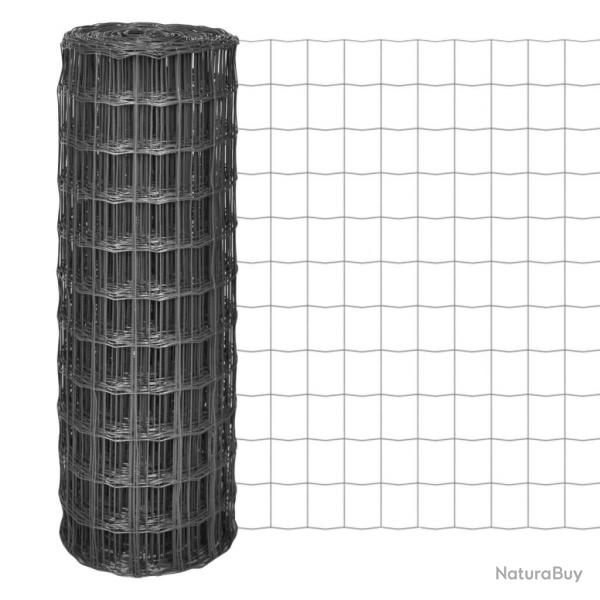 Clture Euro Acier 10 x 1,5 m Gris