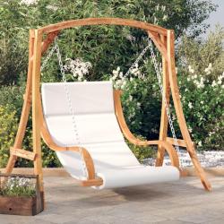 Chaise balançoire avec coussin bois d'épicéa avec finition teck