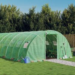 Serre avec cadre en acier vert 32 m² 8x4x2 m