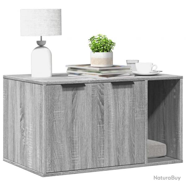 Meuble de bac  litire pour chat sonoma gris bois d'ingnierie