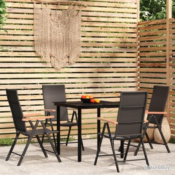 Ensemble  manger de jardin 5 pcs Noir