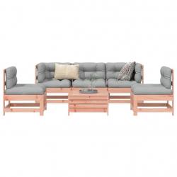 Salon de jardin 6 pcs bois massif sapin de douglas