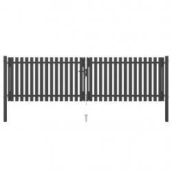 Portail de clôture de jardin Acier 4x1,25 m Anthracite