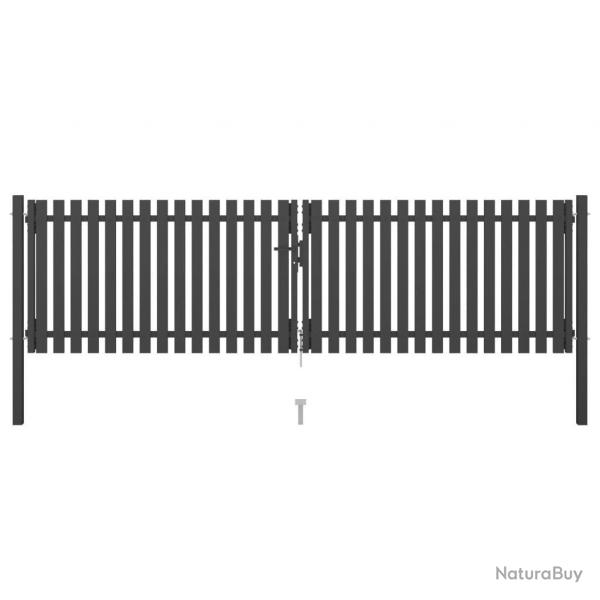 Portail de clture de jardin Acier 4x1,25 m Anthracite