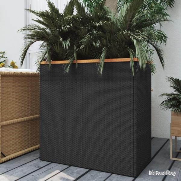 Jardinire noir 80x40x80 cm rsine tresse