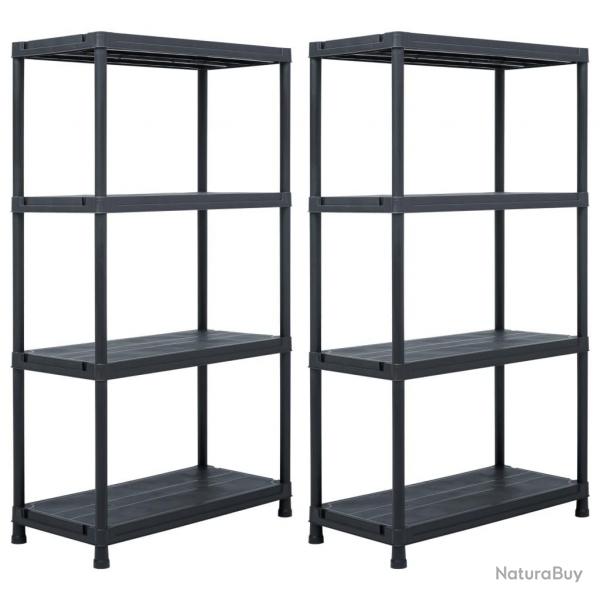 tagres de rangement 2 pcs Noir 60x30x138 cm Plastique
