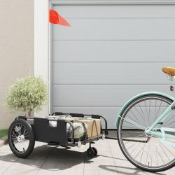 Remorque de vélo noir tissu oxford et fer