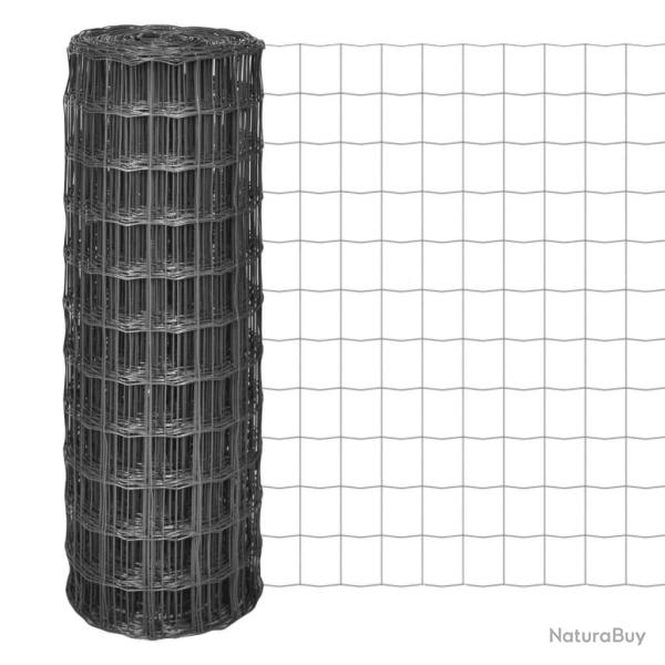 Clture euro Acier 25 x 0,8 m Gris
