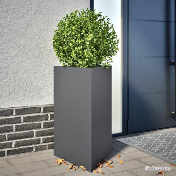 Jardinire anthracite triangulaire 50x43x75 cm acier