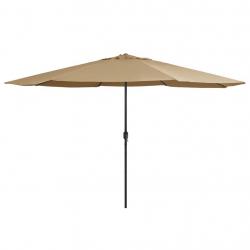 Parasol de jardin avec mât en métal 390 cm taupe