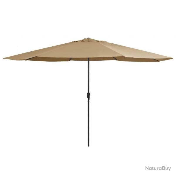 Parasol de jardin avec mt en mtal 390 cm taupe