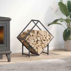 Portant de bois chauffage anthracite 60x25x60 cm