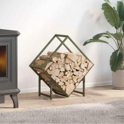 Portant de bois chauffage vert olive 60x25x60 cm