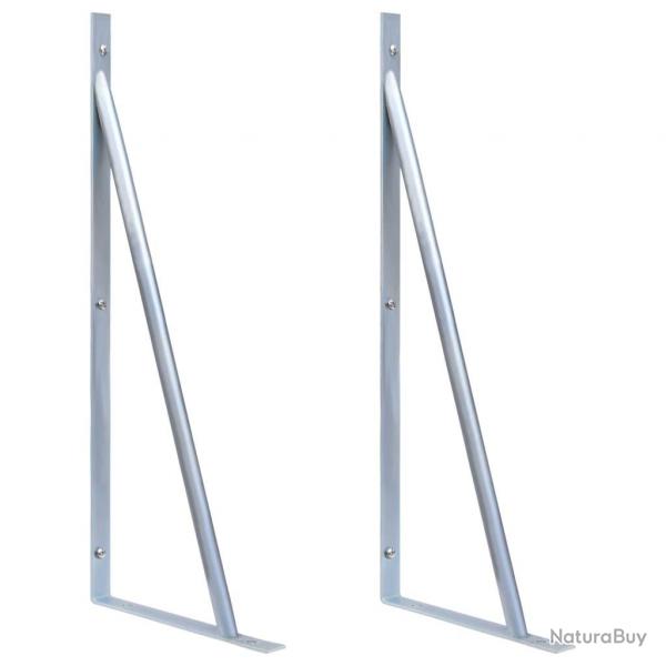 Supports pour poteau de clture 2 pcs Acier galvanis