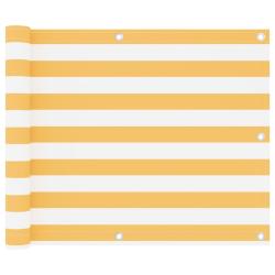 Écran de balcon Blanc et jaune 75x600 cm Tissu Oxford