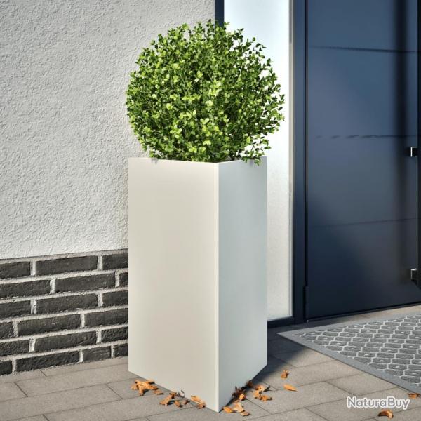 Jardinire blanc triangulaire 50x43x75 cm acier