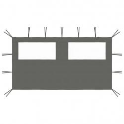 Paroi latérale de belvédère avec fenêtres 4x2 m Anthracite