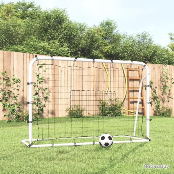 Filet de rebond de football blanc noir 184x61x123 cm acier PE
