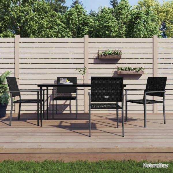 Ensemble  manger de jardin 5 pcs rsine tresse acier