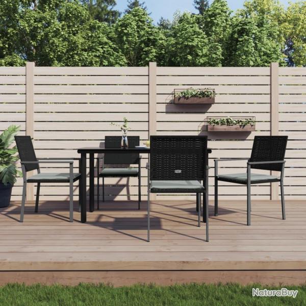 Ensemble  manger de jardin 5 pcs coussins rsine tresse acier