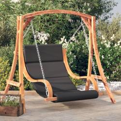 Chaise balançoire avec coussin bois d'épicéa avec finition teck