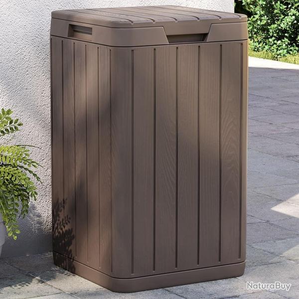Poubelle d'extrieur marron 38x38x65 cm PP