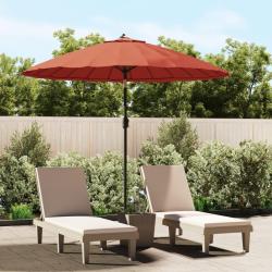 Parasol d'extérieur et mât avec aluminium 270 cm terre cuite