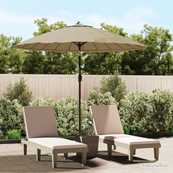 Parasol d'extrieur avec mt en aluminium 270 cm Taupe