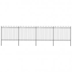 Clôture de jardin avec dessus en cerceau Acier 6,8 x 1,5 m Noir