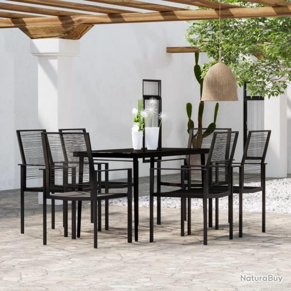 Ensemble  manger de jardin 7 pcs Noir