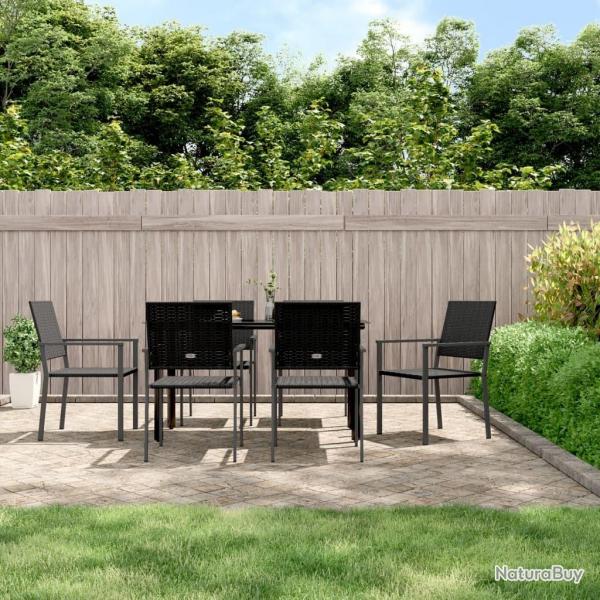 Ensemble  manger de jardin 7 pcs rsine tresse acier