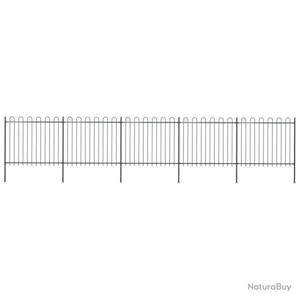 Clture de jardin avec dessus en cerceau Acier 8,5 x 1,5 m Noir
