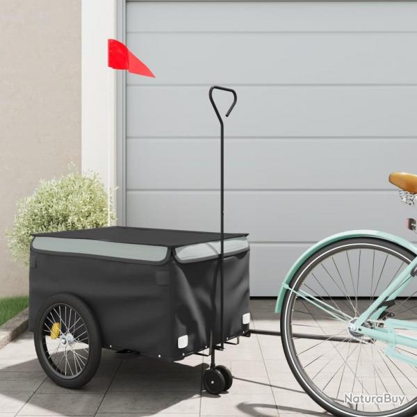 Remorque de vlo noir et gris 30 kg fer