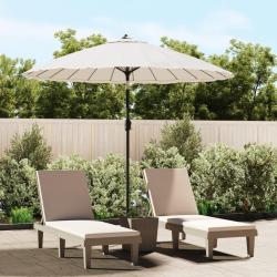 Parasol d'extérieur et mât avec aluminium 270 cm Blanc sable