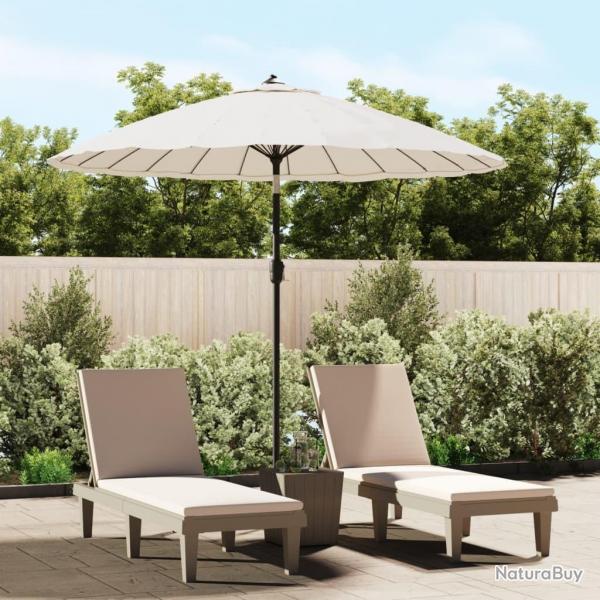 Parasol d'extrieur et mt avec aluminium 270 cm Blanc sable