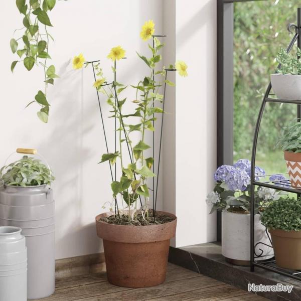 Piquets pour plantes de jardin 20 pcs vert fonc 61 cm acier
