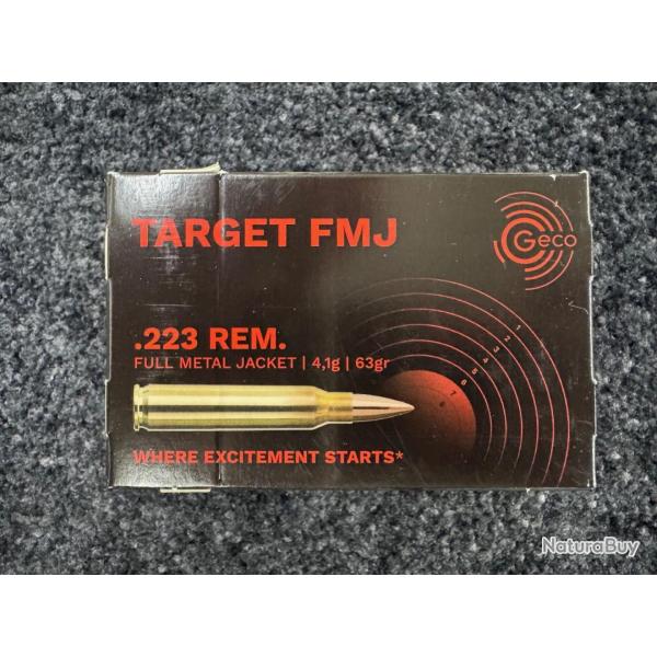 Geco Target FMJ 223 rem 63 grs (x50)