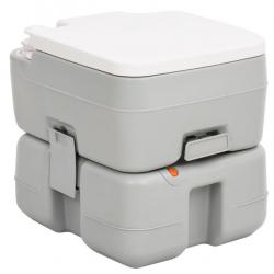 Toilette de camping portable gris et blanc 15+10 L en PEHD - Déplacements, urgence, voyages