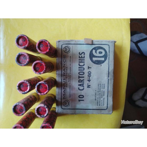 TRES VIELLE BOITE CARTOUCHE MANUFRANCE CAL 16 COMPLETE POUR COLLECTION