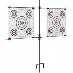 Support de cible en acier 78x76 cm avec 10 feuilles - Tir de loisir, entraînement sécurisé