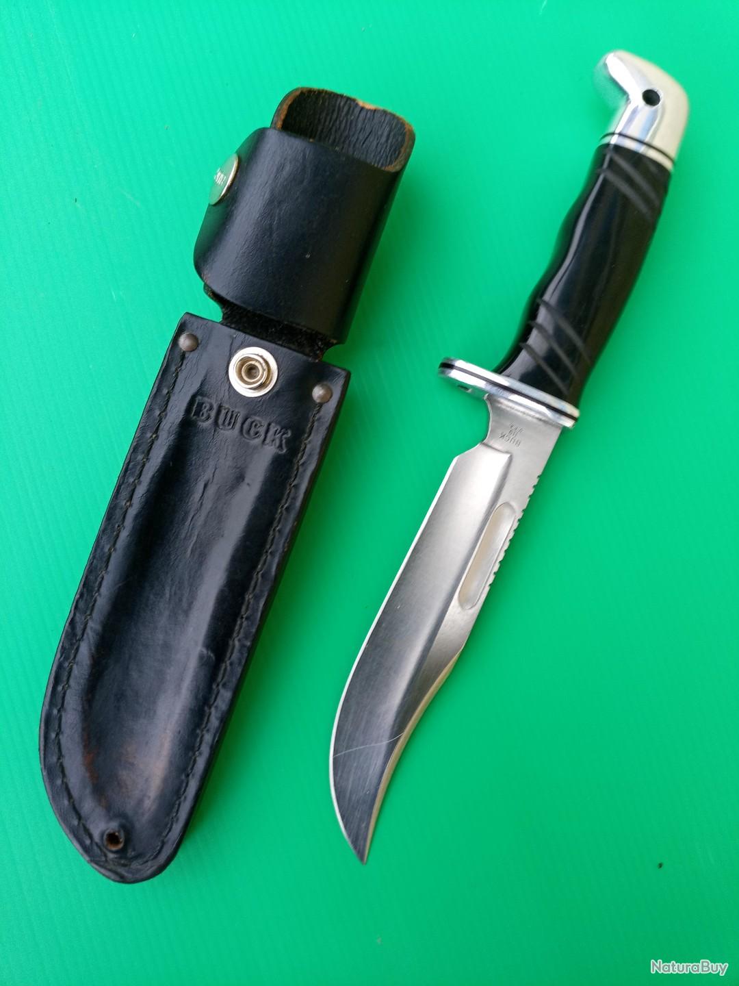 ANCIEN BUCK 119 U.S.A CUSTOMISE AVEC SON FOURREAU CUIR . - Couteaux ...