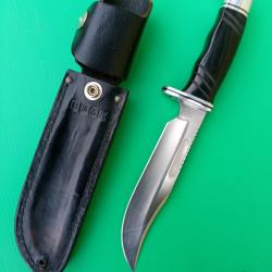 ANCIEN   BUCK  119  U.S.A   CUSTOMISE  AVEC SON FOURREAU  CUIR  .