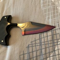 VEND COUTEAU FRED PERRIN  SOLDIER PUSH DAGER SMALL MICARTA CUSTOM.