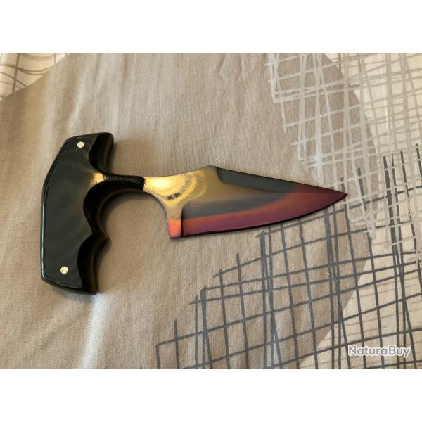 VEND COUTEAU FRED PERRIN  SOLDIER PUSH DAGER SMALL MICARTA CUSTOM.