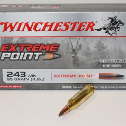 1 boite 20 cartouches  de calibre 243 winchester, Winchester extreme point 95 grains