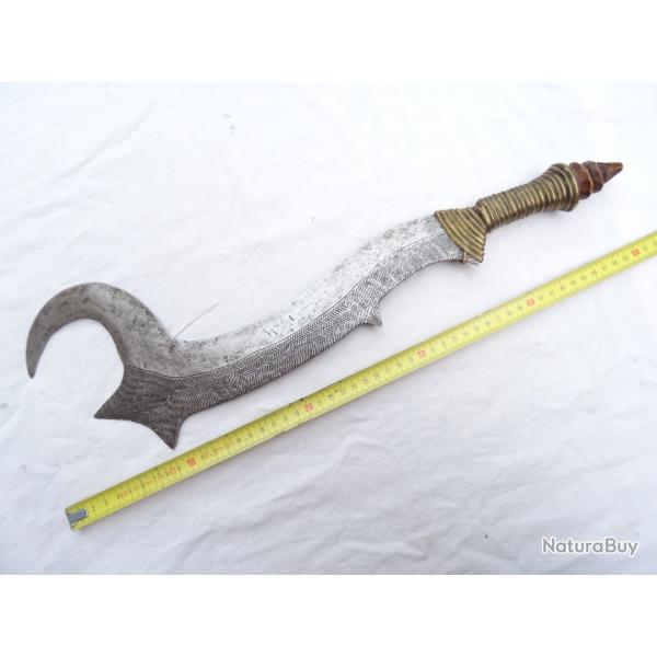 460 ) trs belle cerpe-machette , trs belle lame grave des 2 cots