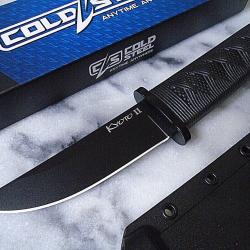 Couteau Tactical Cold Steel Kyoto II Black Lame Acier 8Cr13MoV Black Manche Kray-Ex Etui Secure-Ex