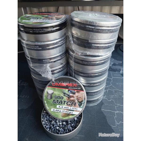 Diabolo Plombs Umarex Match 4,5mm 0.48g 15 Botes en Lot