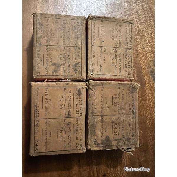 Quatre botes de 7.65 Mauser Belge.