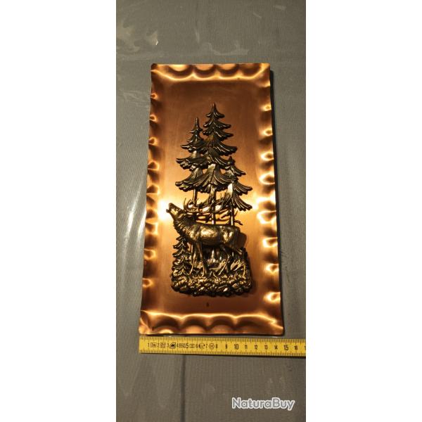 Plaque faon cuivre cerf
